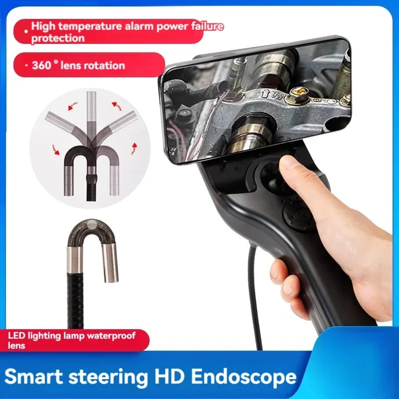 Dual-lens 360-degree Rotation Industrial Pipe Endoscope with Screen Leak Detection Pipe Auto Repair Camera Waterproof