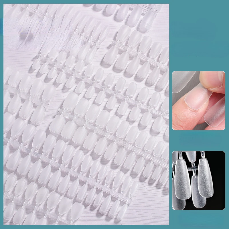 30pcs acrilico Extension False Nail Sculpted Full Cover Nail Tips falso Finger Polish Quick Building Mold Set di strumenti per manicure