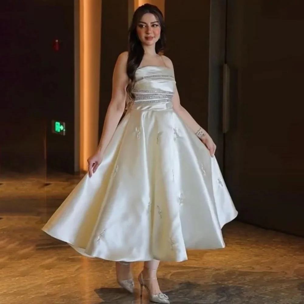 

Customized Exquisite Ruched Women Prom Dress Charming Beading Zipper Sleeveless Women Party Dress Boat-neck Women Evening Gown