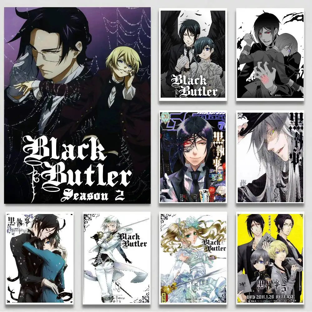 Anime Black Butler-r HD Art Klebende Wanddekoration, wasserfest, für Zuhause, Wohnzimmer, Schlafzimmer, Bar, ästhetische Dekoration