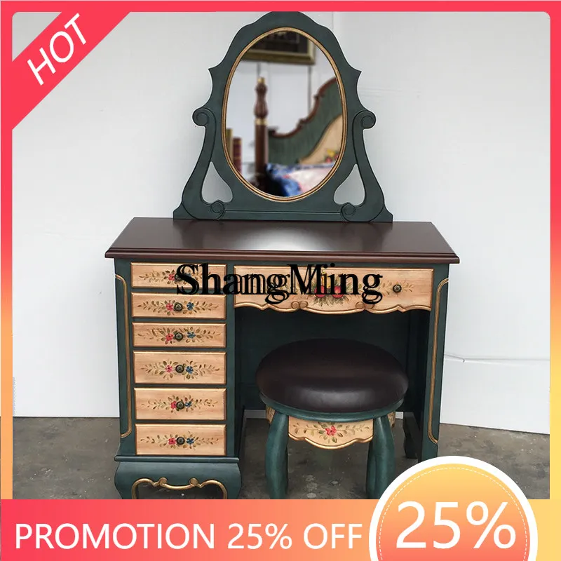 

SM new home dresser with mirror stool painted dressing table bedroom storage dressing table