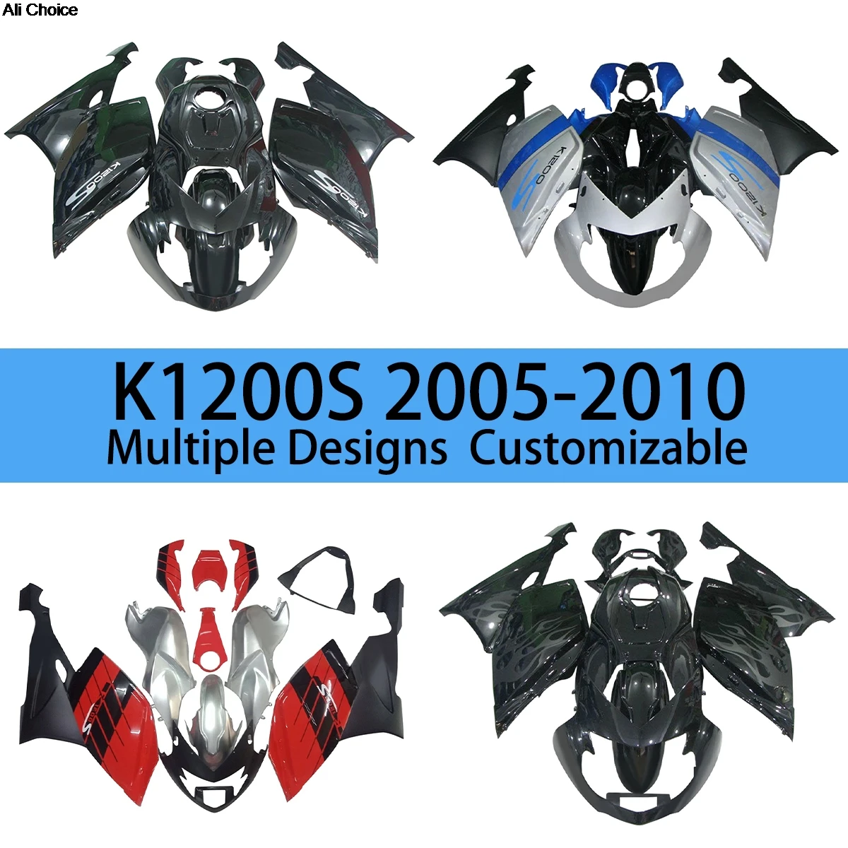 OEM Plastic Fairings K1200S 2005 2006 2007 2008 2009 2010 Aftermarket Motorcycle Fairing Kit for BMW K 1200S 05 06 07 08 09 10