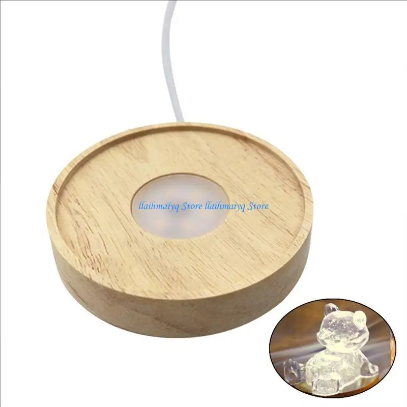 573B Round Display Pedestal LED Lights Display Base for Acrylic Resin Art Crafts