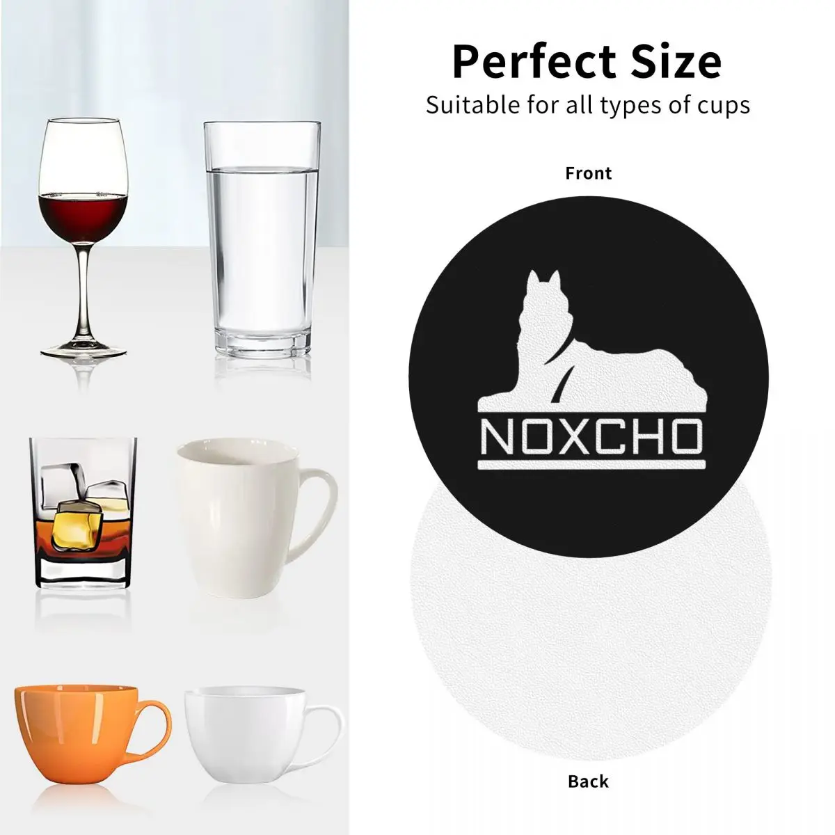 Chechen Borz (2)1 Coasters Leather Placemats Non-slip Insulation Coffee Mats For Home Kitchen Dining Pads Set of 4