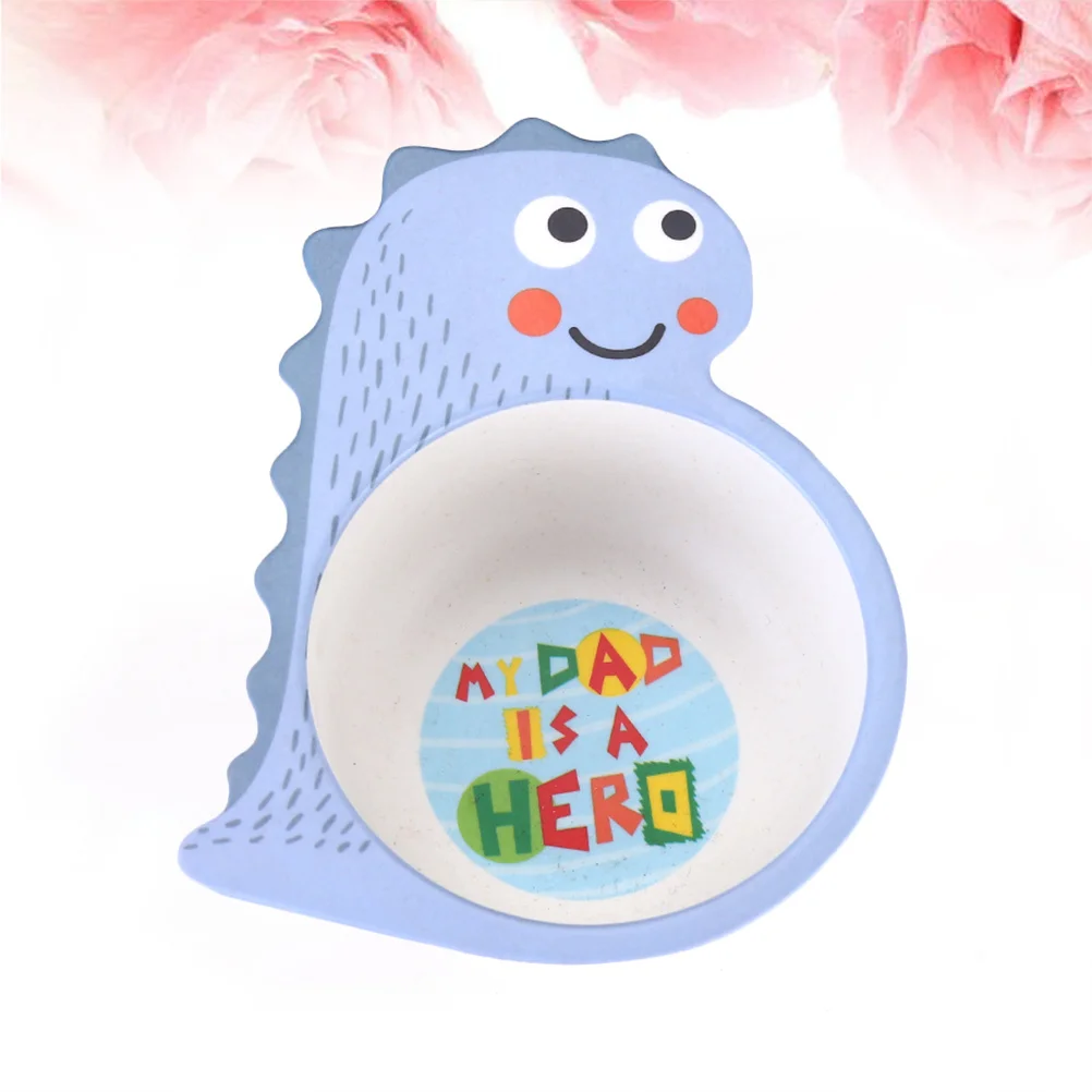 子供ボウル竹繊維子供用給餌ボウルポータブル耐久性のある漫画デザイン落下防止洗えるスナックフルーツサラダ用