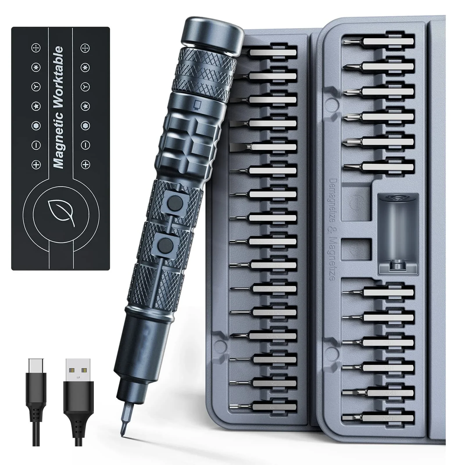 CreationSpace Electric Screwdriver 3 Gears Torque Rechargeable Portable Tool Kit for Electronics Laptops Clocks Glasses  Repair