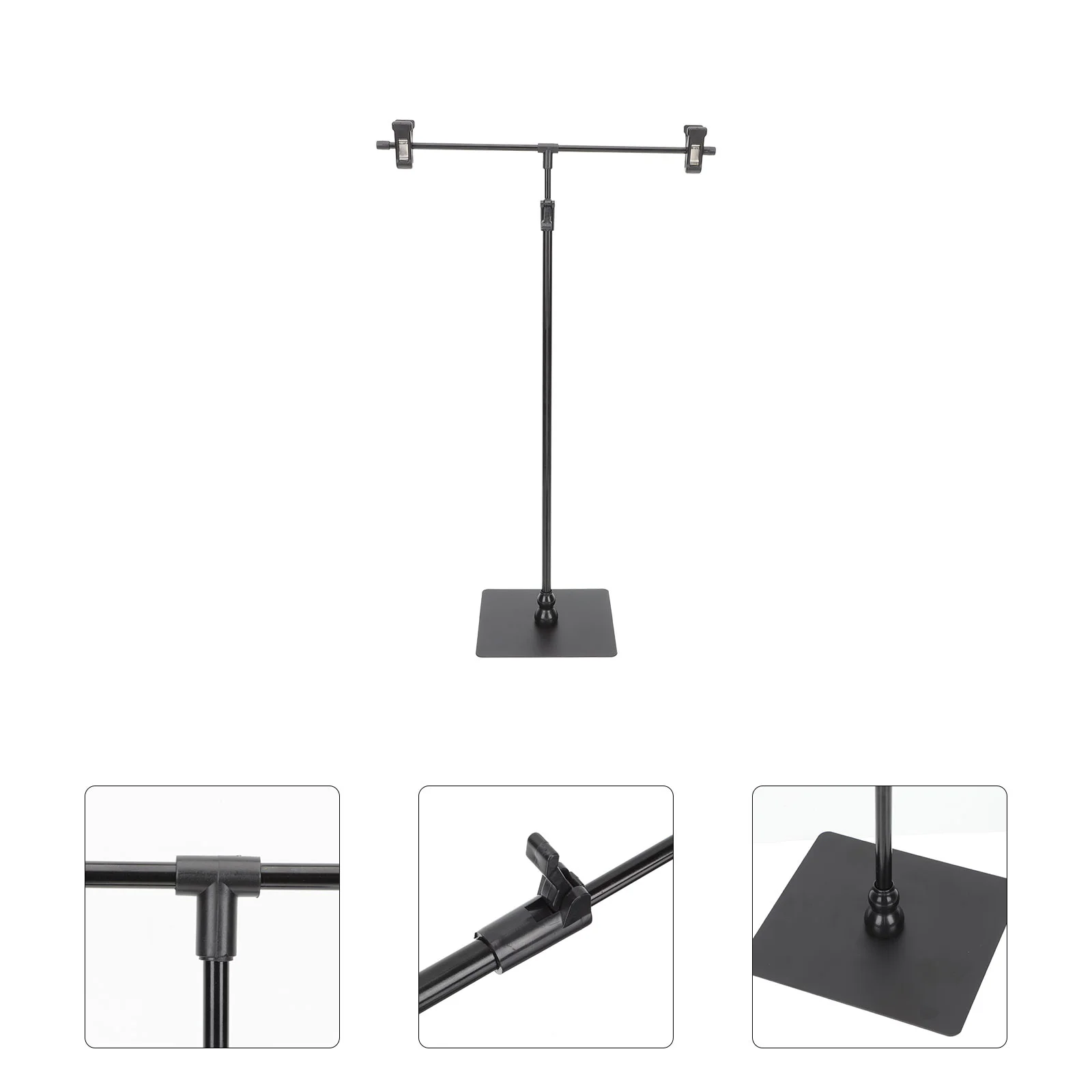 

Retractable Poster Stand Easels Yard Sign Stakes T-shaped Holder Clip Advertising Display Stainless Steel Office