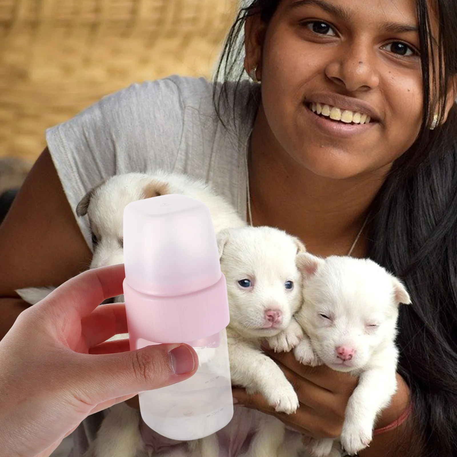 

Feeding Bottle Puppies Kittens Small Nipple Moderate Flow Wide Mouth Easy Clean Portable Use Kitten Milk Feeder