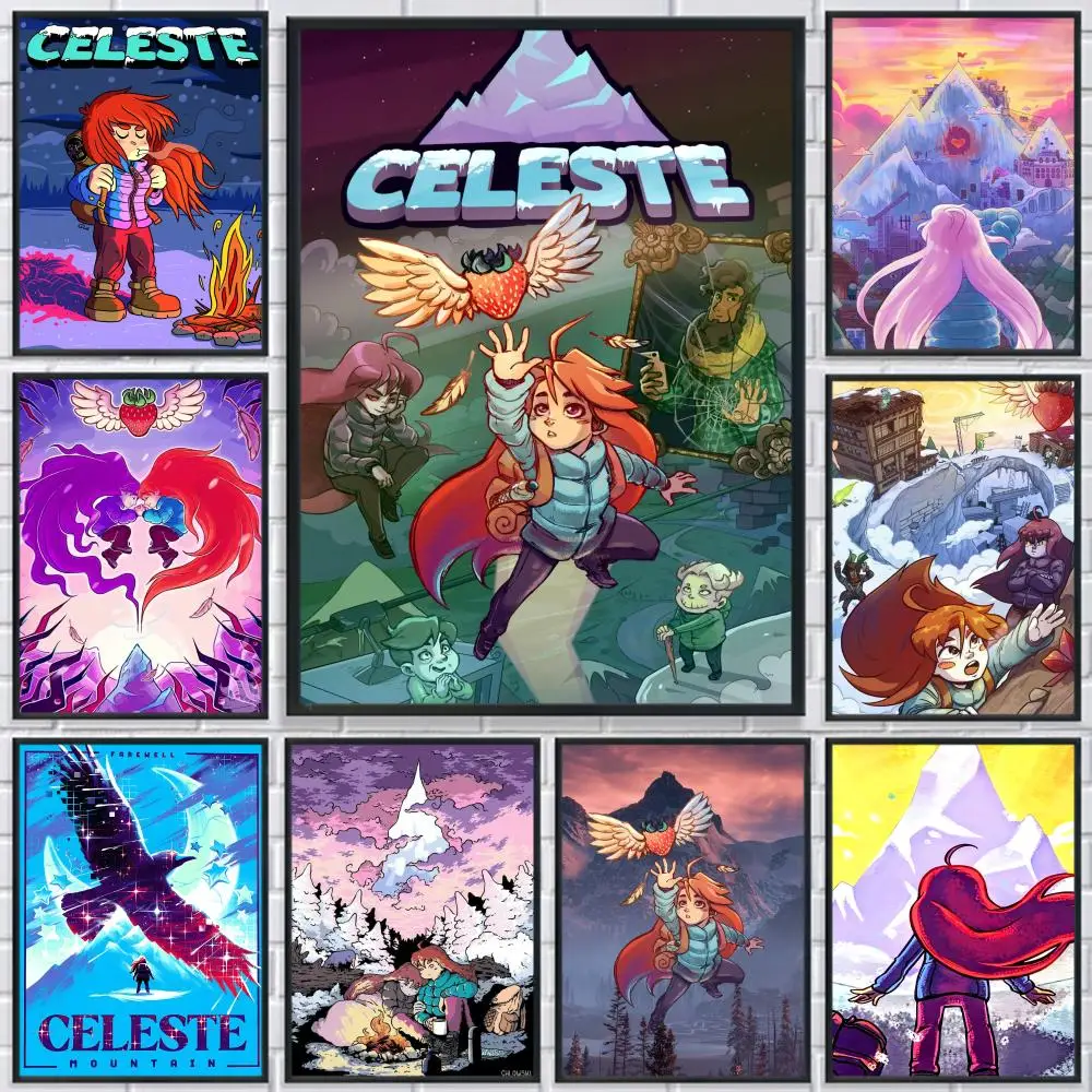 

Pixel Games C-Celeste Poster HD Print Personalized Canvas Wall Mural Art Poster Photos for Living Room Home Decor Durable