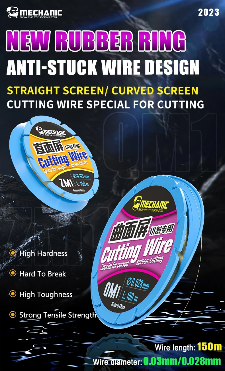 MECHANIC QM1 ZM1 Cutting Wire Straight Screen Curved Screen Cutting Wire 0.028 0.03mm Special For Cutting Phone Screen Separator