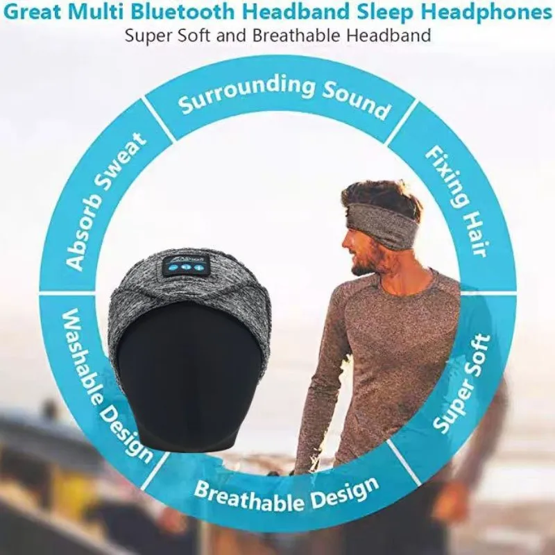 

Bluetooth Earphones Elastic Wireless Headphones Sleeping Sports Headband Music Eye Mask Wireless Bluetooth Headset Headband