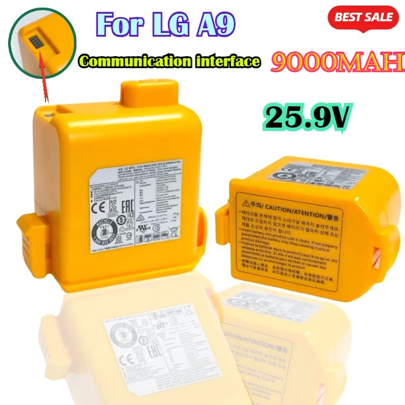 

With Communication for LG A9 25.9V 9000mAh Suitable for LG A9 A9X-AUTO A9X Tower A9T-S Vacuum Cleaner Battery with Communication