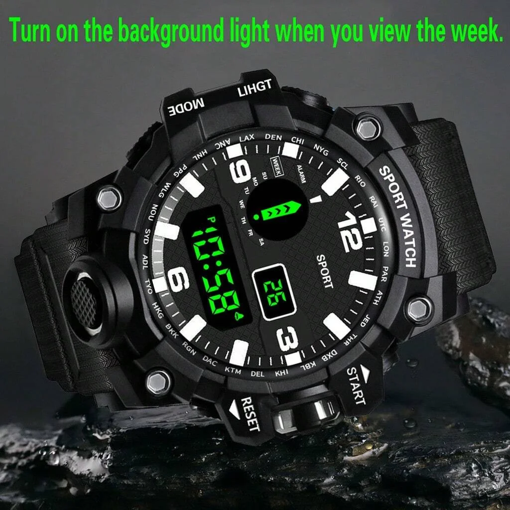 Top Brand Style Sports Boys Watches Military Quartz Watch Men Led Digital Electron Wristwatch For Teen Clock