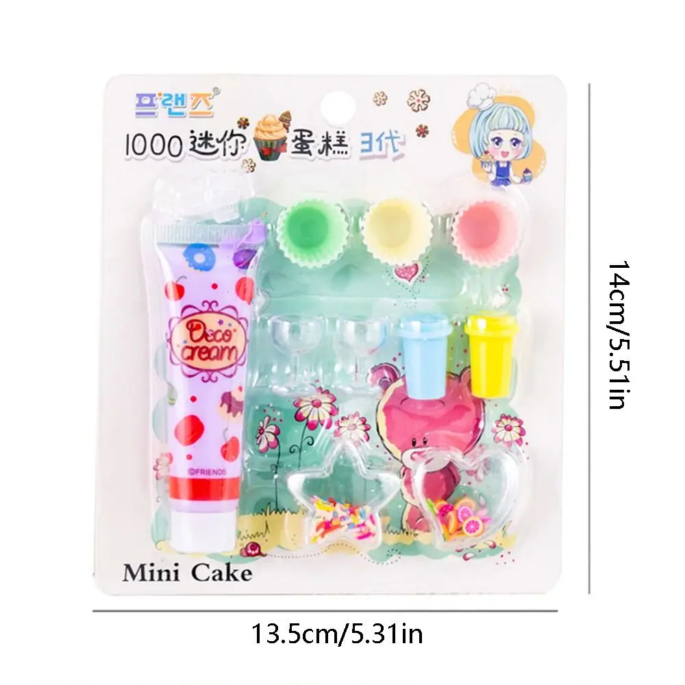 10 pçs/set mini simulação creme de sorvete sobremesa fazendo diy creme cola bolo modelo artesanal pequenas peças jogar casa brinquedo meninas