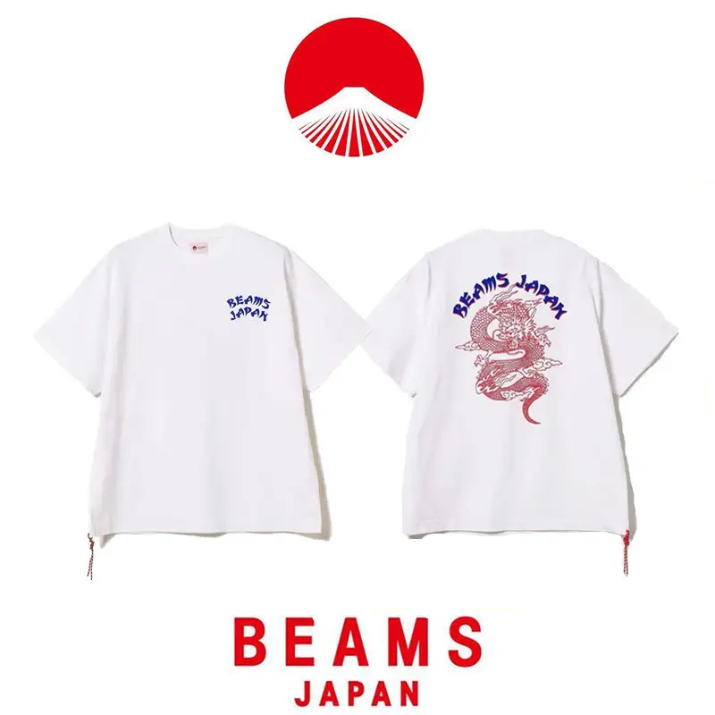 

Футболка с короткими рукавами Red Rope, японская оригинальная коллекция к Году Дракона, весна 2024, свободный крой, молодежный модный топ с круглым вырезом