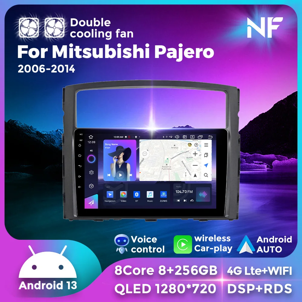

256GB ROM Android 13 Car Radio Multimedia Player For Mitsubishi Pajero 4 V80 V90 2006 - 2014 Wireless CarPlay Auto Radio 2Din