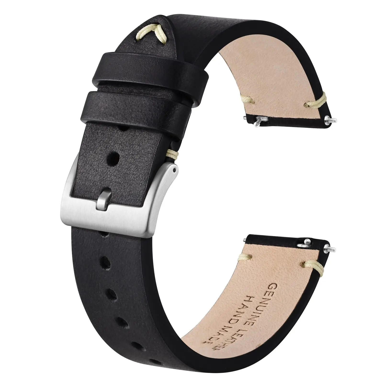 Bisonstrap Crazy House Extra Long Leather Watch Strap, Adjustable Bracelet For Men, Quick Release 20Mm 22Mm With Steel Buckle-image
