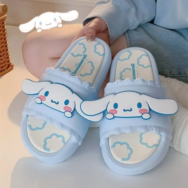 Hello Kitty Inspired EVA Slides Kawaii Anime Character One Band Pool Slippers Quick Dry House Slides for Women Summer wholesale