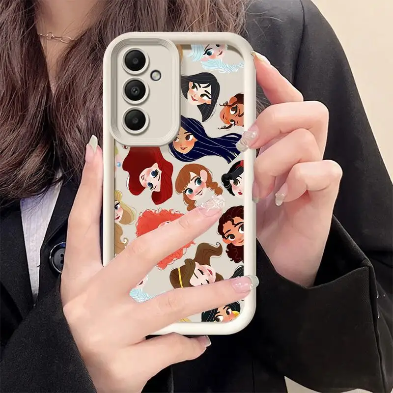 디즈니 프린세스 휴대폰 케이스, 삼성 갤럭시 A22, A23, A24, A12, A13, A14, A32, A33, A34, 4G, 5G 충격 방지 펀다
