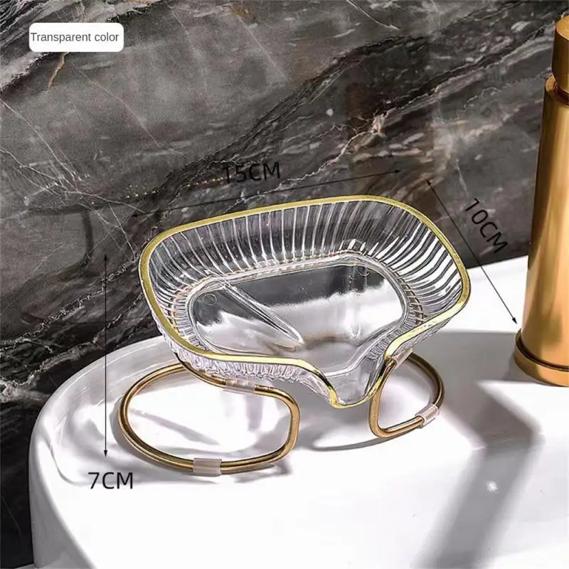 Bathroom Soap Dish Light Luxury Toilet Shower Soap Holder with Drain Water Soap Storage Case Tray Container Bathroom Gadgets