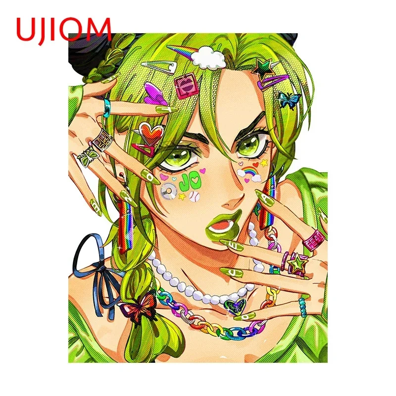 UJIOM Cute Colorful Anime Jolyne Wall Stickers Beautiful Living Room Refrigerator Waterproof Decal Graphics Home Decoration