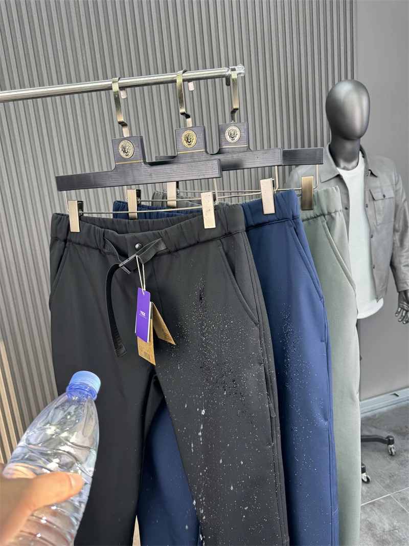 

Men's Outdoor Soft ell Fce Lined Thi Winter Casual Pants Windproof Waterproof Warm Straight Leg Relax Fit Trousers