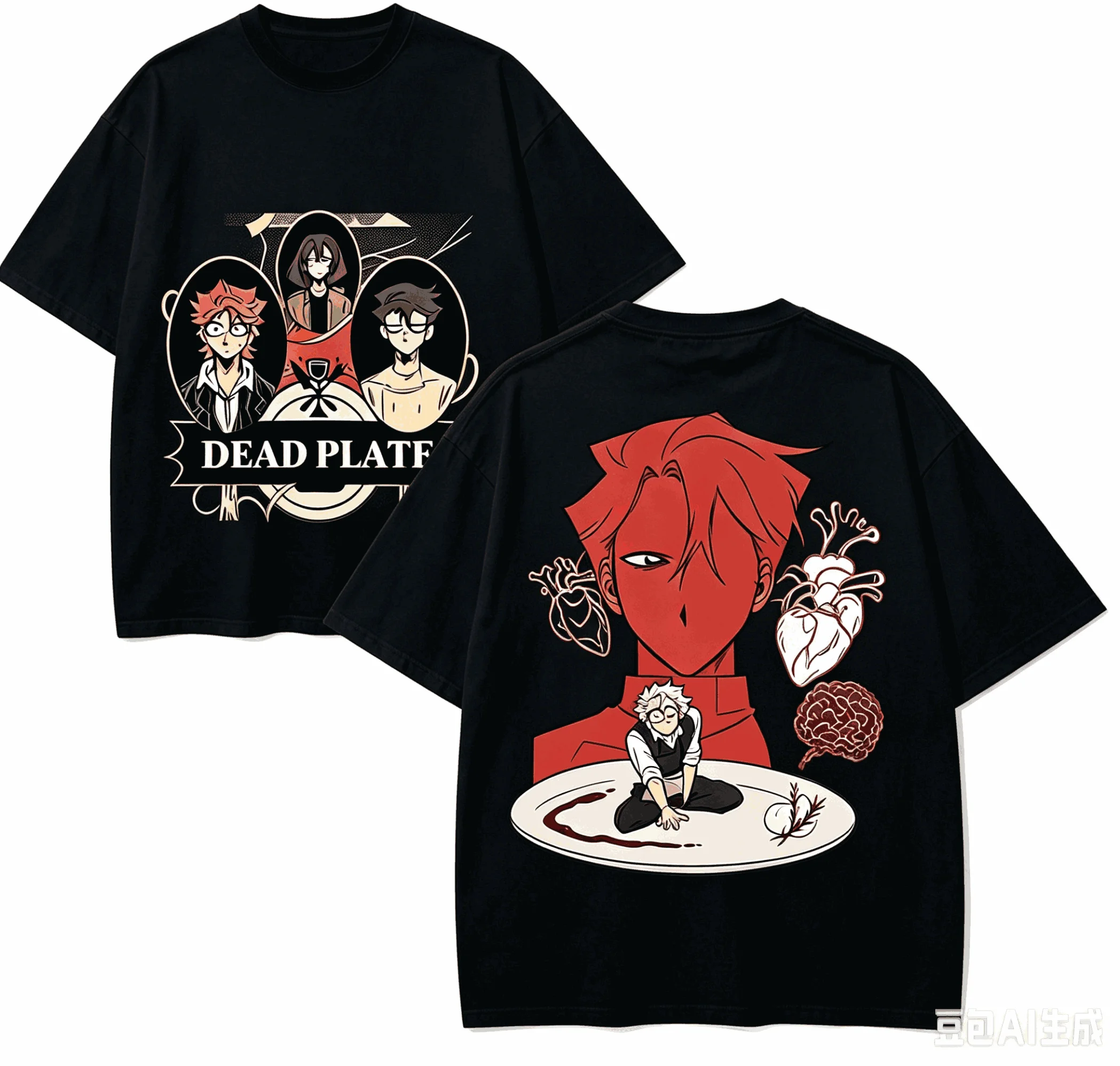 Dead Plate Anime Lover T-shirt Harajuku Cotton New Model High Street Retro Oversized Unisex Harajuku high quality Comfortable