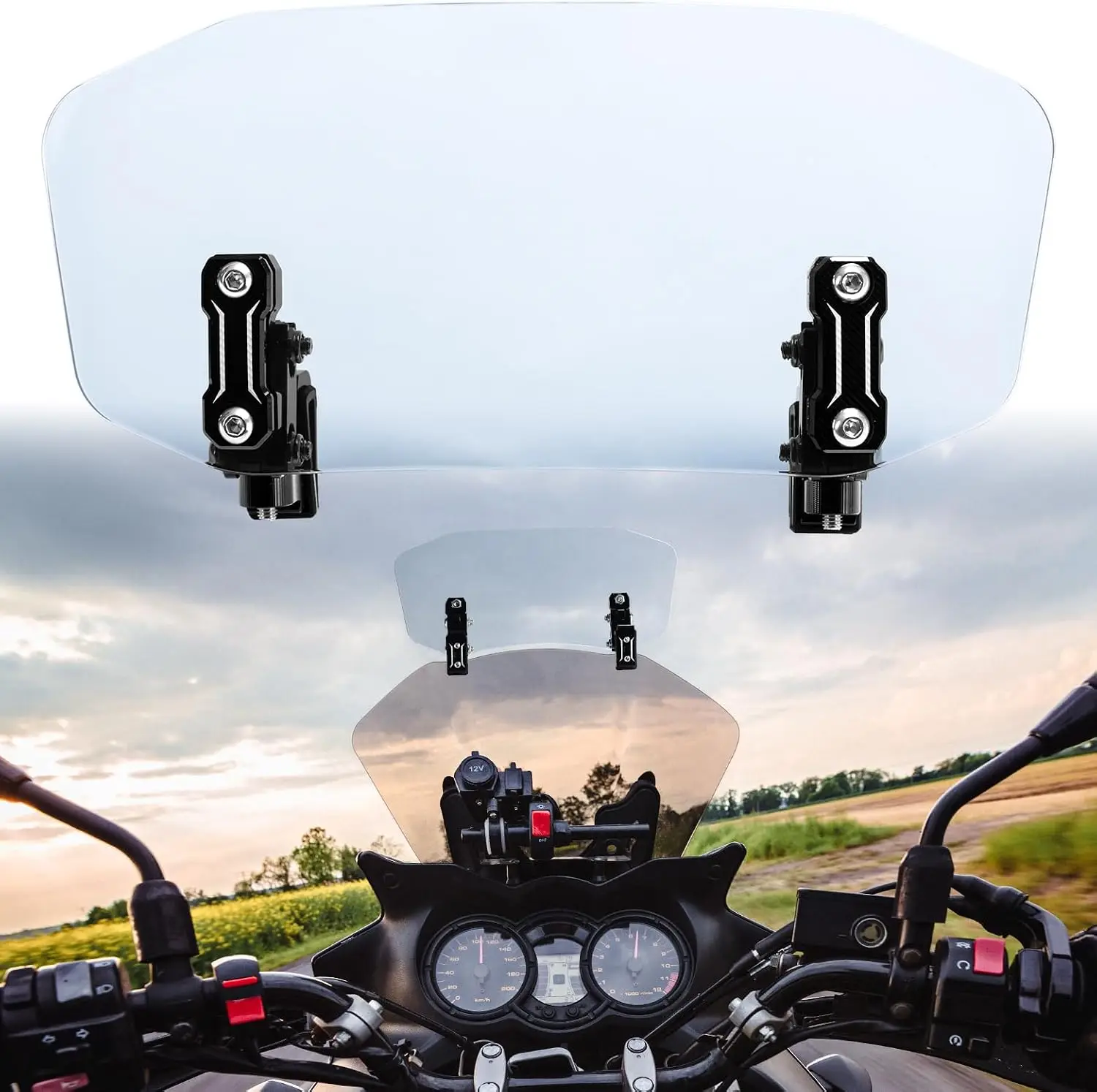 Motorcycle Windshield Aluminum Metal Heightened Spoiler Clip