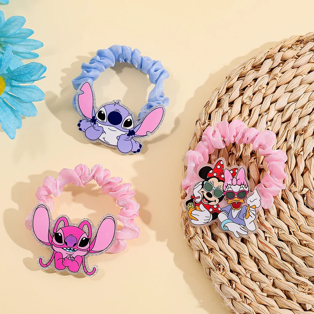 1 قطعة/3 قطع ربطات شعر على شكل غرزة وملاك، أربطة شعر مرنة من الأكريليك العصري، حلقات ذيل حصان كرتونية لطيفة