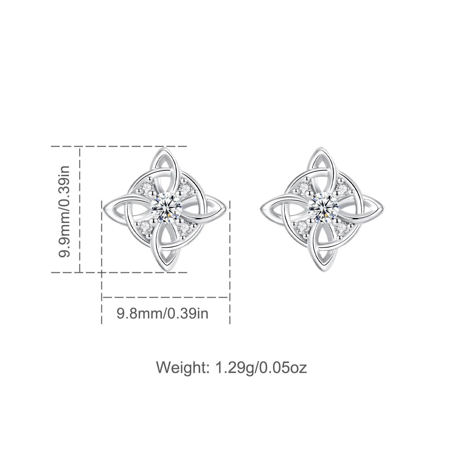 AEONSLOVE Witches Knot Stud Earrings 925 Silver Post CZ Celtic Knot Earrings Protection Amulet Wiccan Pagan Jewelry for Women