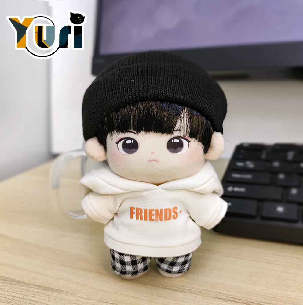 Yuri Original no attribute 10cm Cotton Plush Doll Body Toy With Wang Yibo Hoodie Clothes Outfits Cosplay Child Gift C