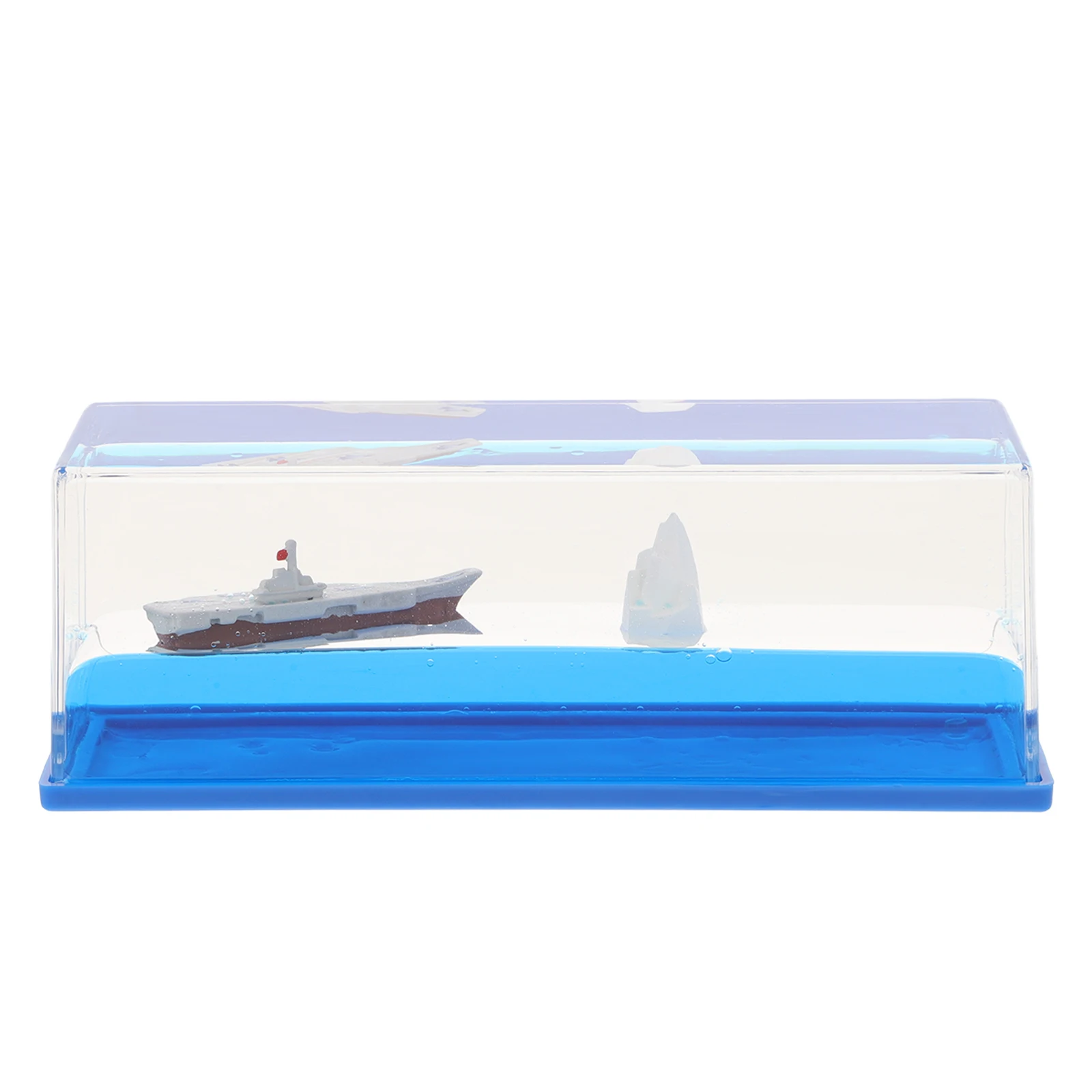 

Cruise Ship Ornaments Aircraft Carrier Statue Decor in Bottle Desktop Fluid Drift Resin Decorations for Home