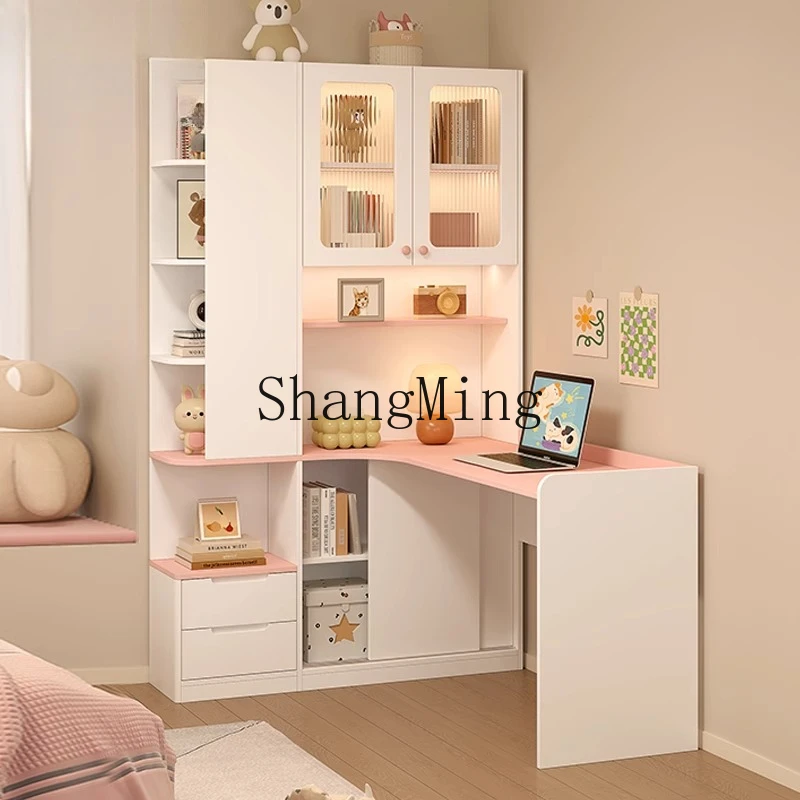 

Угловой стол CL Advanced с интегрированной прикроватной тумбочкой, домашний учебный стол, новый, в кремовом стиле