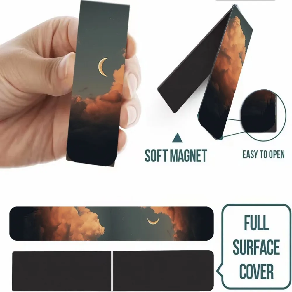 

5pcs/set Hot 4.7inch Magnetic Bookmark Set Foldable Multicolor Page Markers Clip Cardboard Waterproof Book Marks Office Supplies