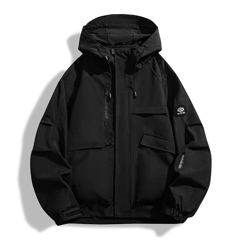 Paar Herbst Windjacke mit Kapuze Plus Size Funktionelle Bergsteigen Angeljacke Wasserdicht Winddicht Multi Pocket Outdoor