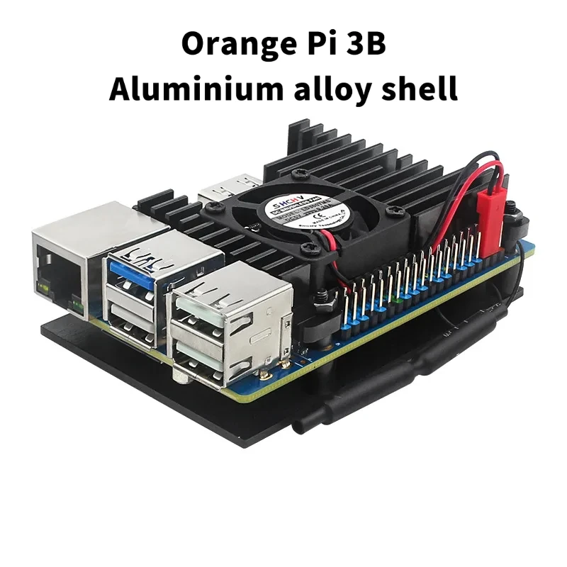 Orange Pi 3B Aluminum Alloy Case with Cooling Fan-Durable Metal Shell for Heat Dissipation, Includes Tools