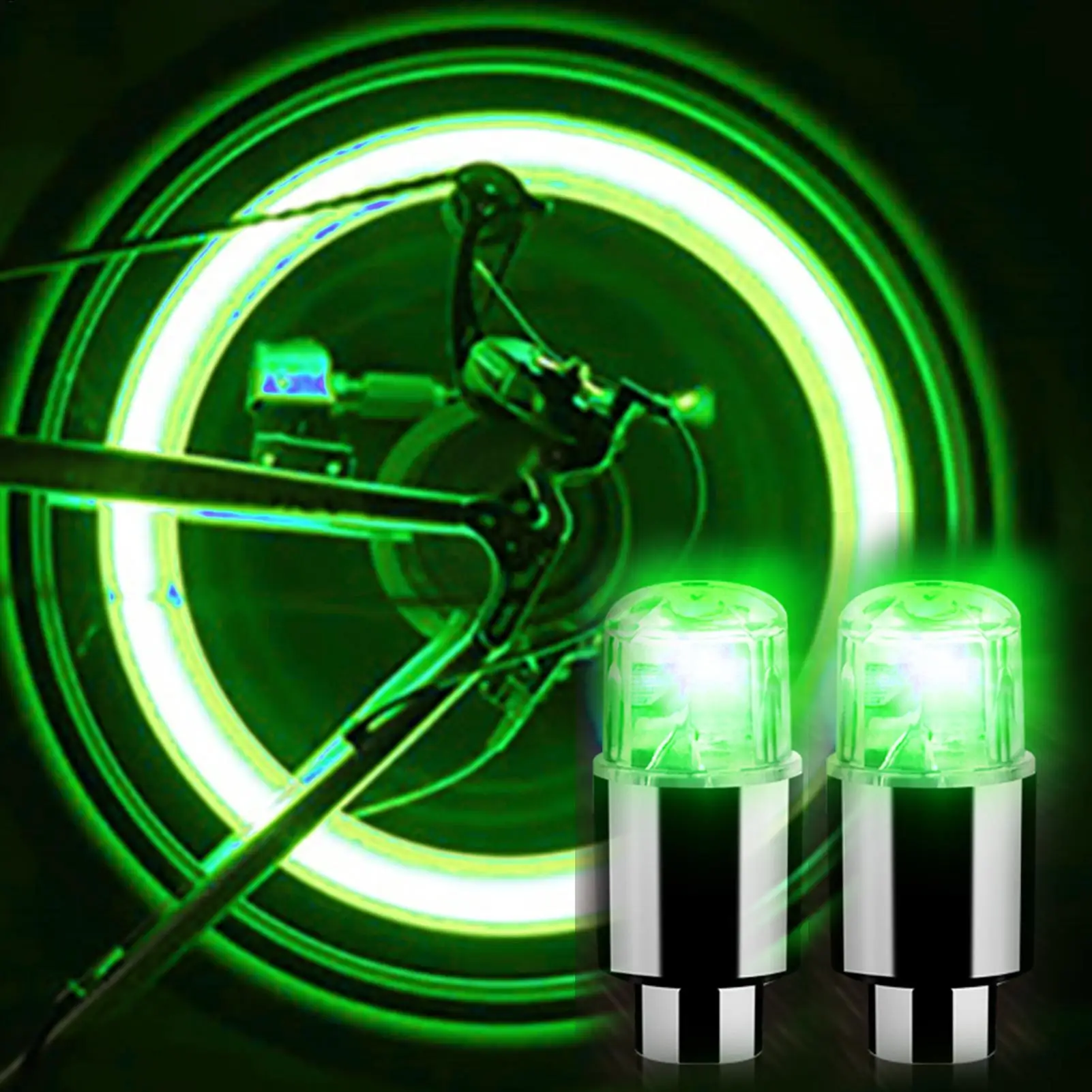 

2Pcs LED Wheel Lights -Bike TireStem Neon Light Bulb Motorcycle Hot Wheel Spoke Light universal Car Tire Caps Flash Lamps