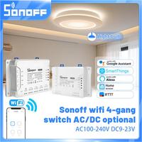Sonoff 4CH R3/PRO R3 4 Way Mounting WiFI Wireless Smart Switch 433MHZ Remote Interrupter Relay Works with Alexa Google Home