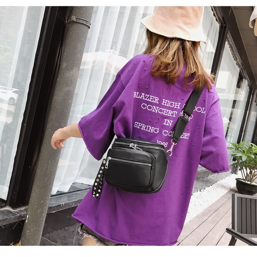 Women Shoulder Crossbody Bags PU  Chest Bag Waterproof Pocket Waist Bag Fashion Casual Chest Handbag Belly Bags