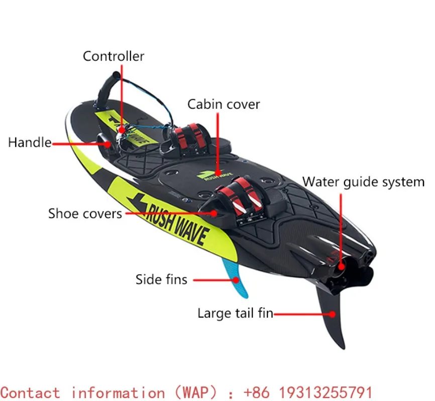 RUSH WAVE Unisex High-Speed Tabla De Surf Con Motor 110cc Carbon Fiber Pedal Surfboard Petrol Powered Jet Surf Board