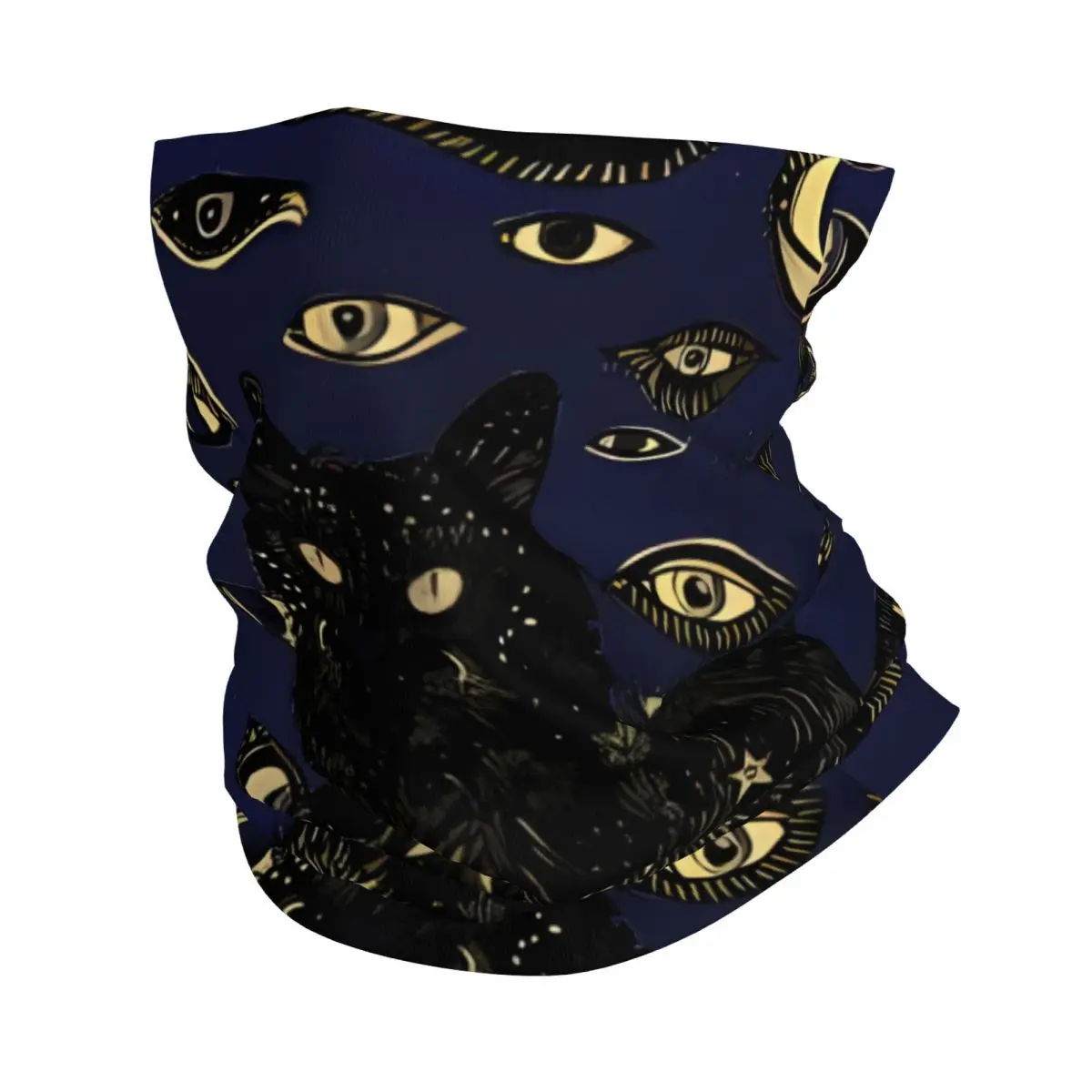 Cat Eyes Blue Thin Bandana Neck Gaiter Witch Wrap Scarf Headband Neck Cover