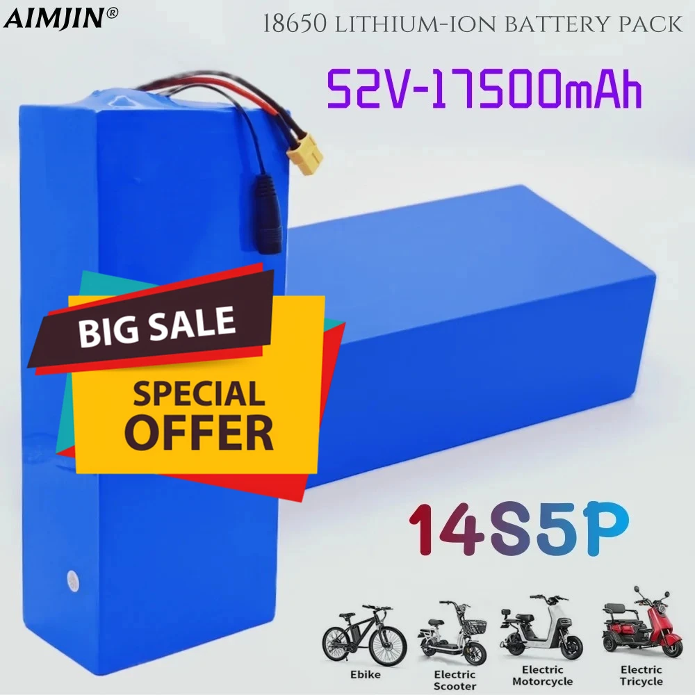 Batterie 14S5P 52V 17.5AH 18650 avec BMS pour divers appareils électroniques et équipements de transport