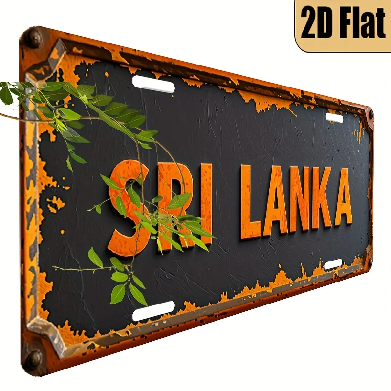 1pc, 2D Flat, Vintage Style Aluminum License Plate 