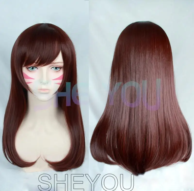 

High Quality D.Va Cosplay Wig O W 0verwatch Heat Resistant Synthetic Hair Cosplay Costume Wig