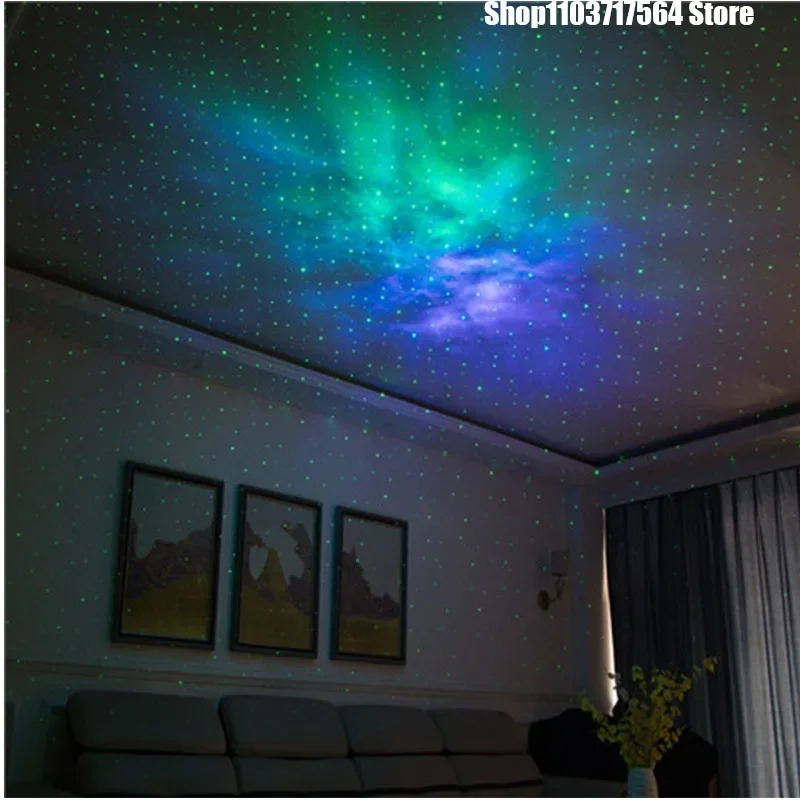 Star projection lamp led rotating night light remote control laser light romantic nebula atmosphere lamp a generation