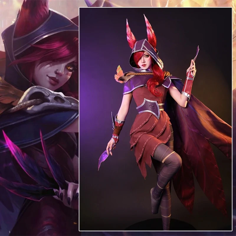 

LOL The Rebel Xayah Cosplay Costume Game LOL Xayah New Champion Outfit Halloween Women Suit with Cloak