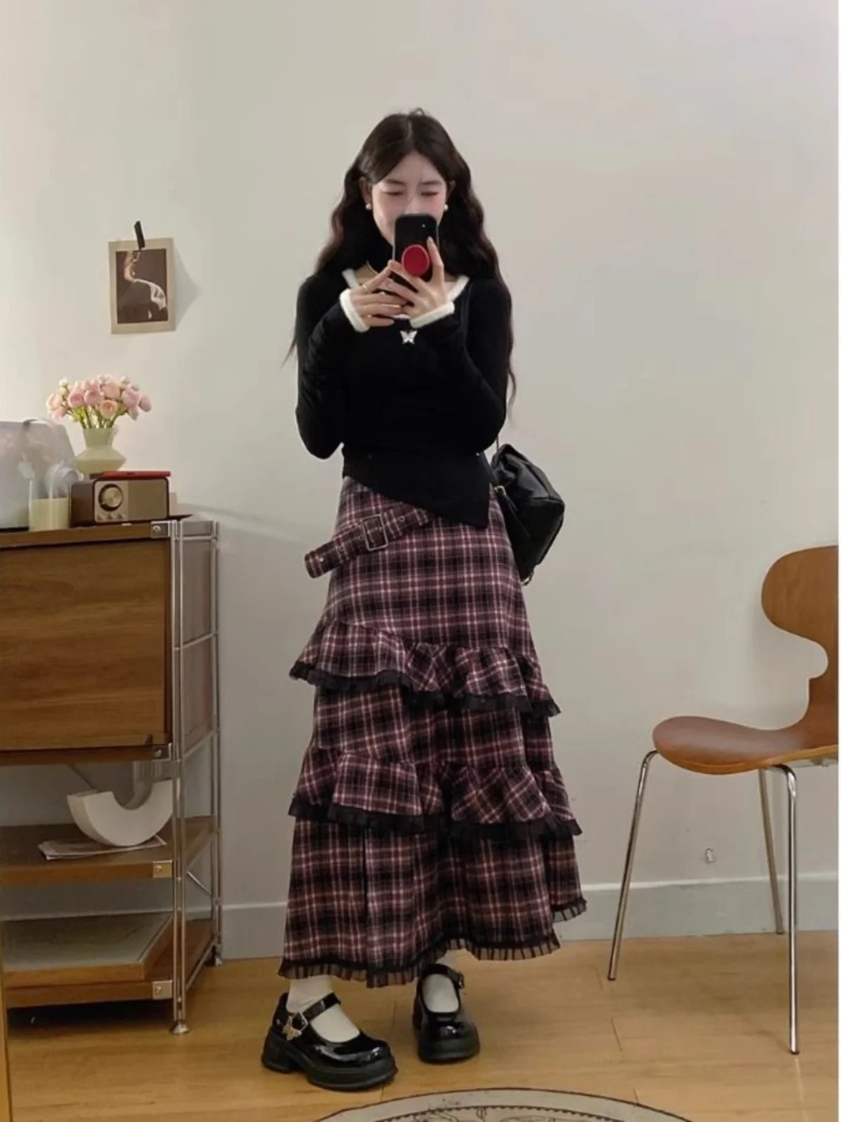 ชุดเซ็ตกระโปรงเสื้อยืดสไตล์เกาหลี ต้นฤดูใบไม้ผลิ ไซส์เล็ก ชุดคลีท กระโปรงทรงเค้ก กระโปรงระบาย แต่งระบาย ชุดสองชิ้น