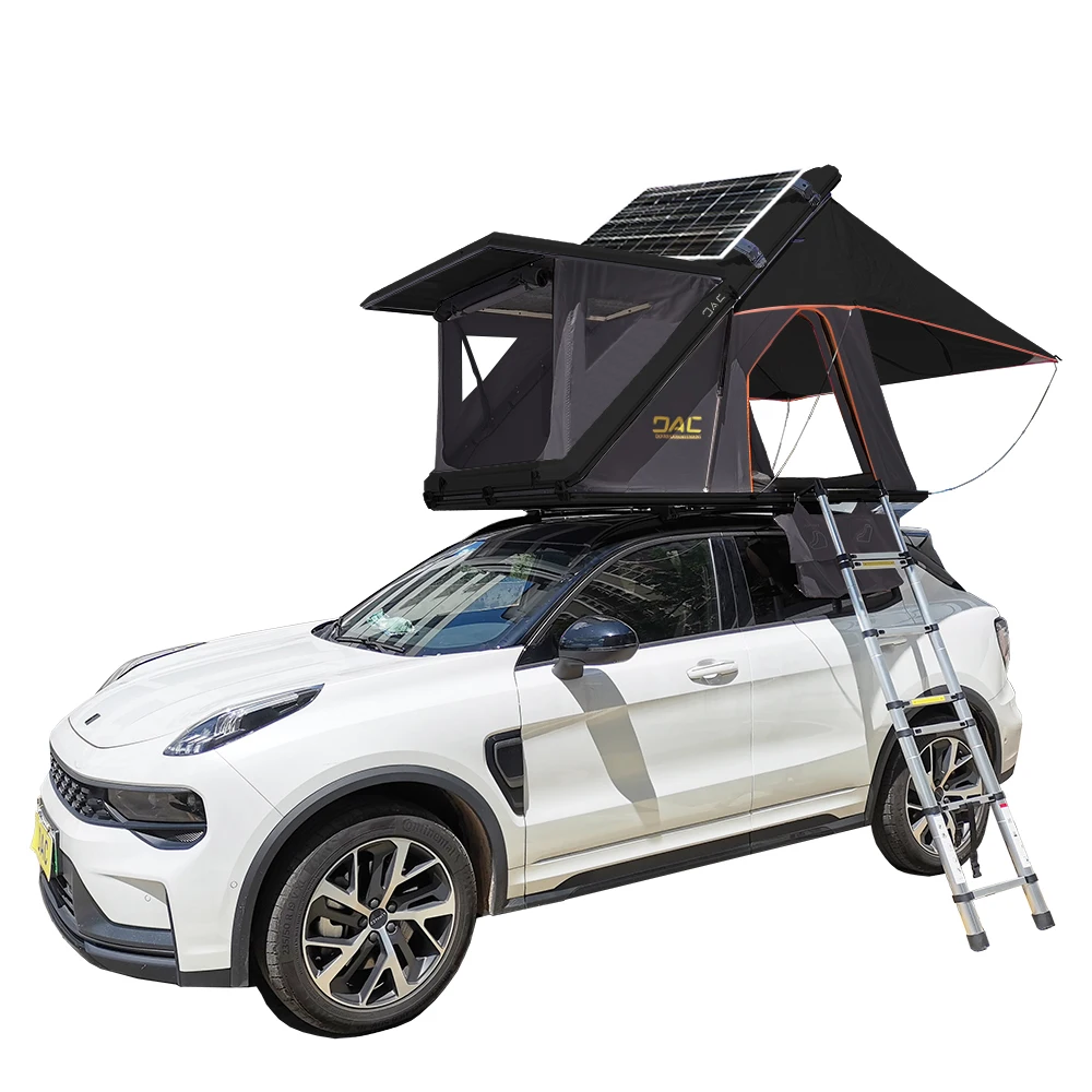 Hard shell aluminum roof tent portable folding design canvas polyester fabric all season family winter car hiking