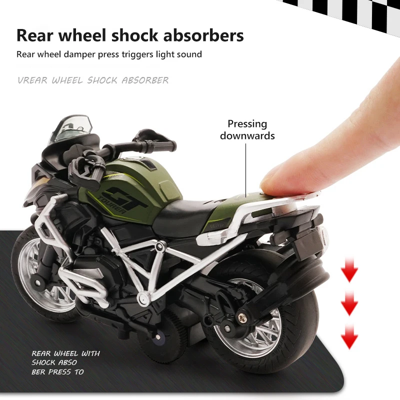 1:14 Alloy Motorcycle Model Kids Toy Simulation Off-Road Racing Motorcycle Pull Back Boys Toy Alloy Car Model Childern Gift