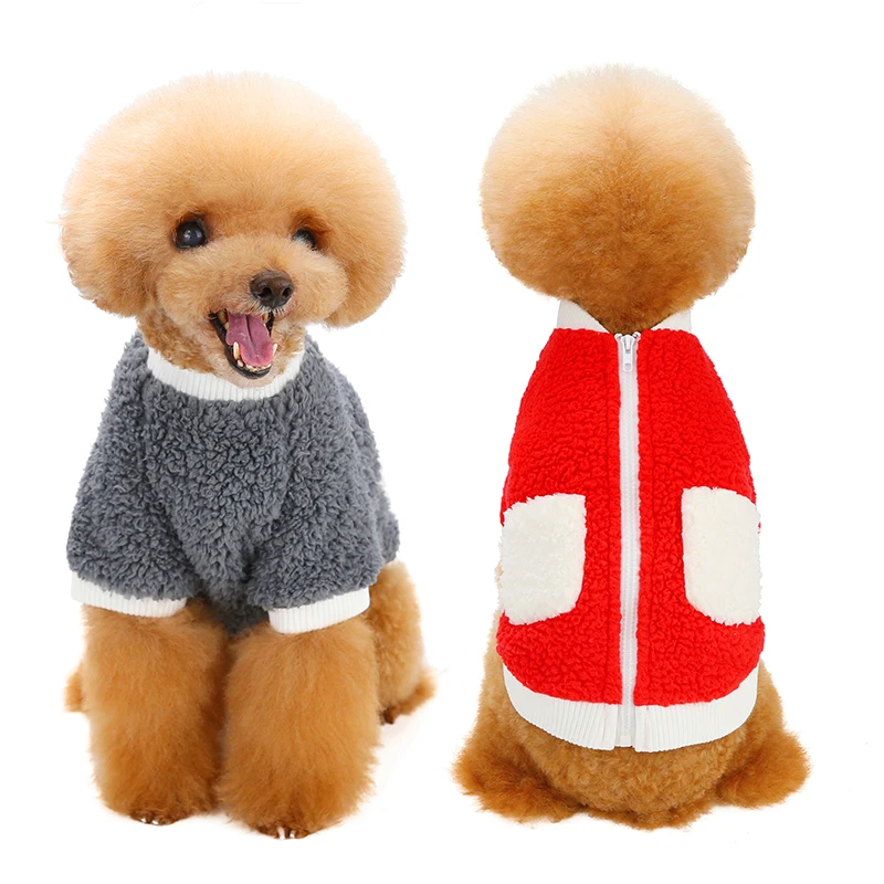 Suministros para mascotas, ropa para cachorros, ropa deportiva cálida con cremallera, chaqueta, ropa de invierno, ropa para perros